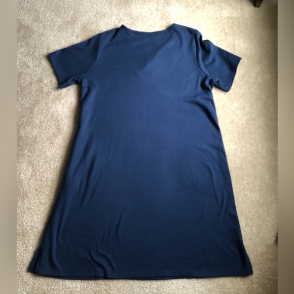 Quacker Factory Women’s L Gold Jeweled Split Collar Mini Shirt Dress w/Pockets - Picture 11 of 12